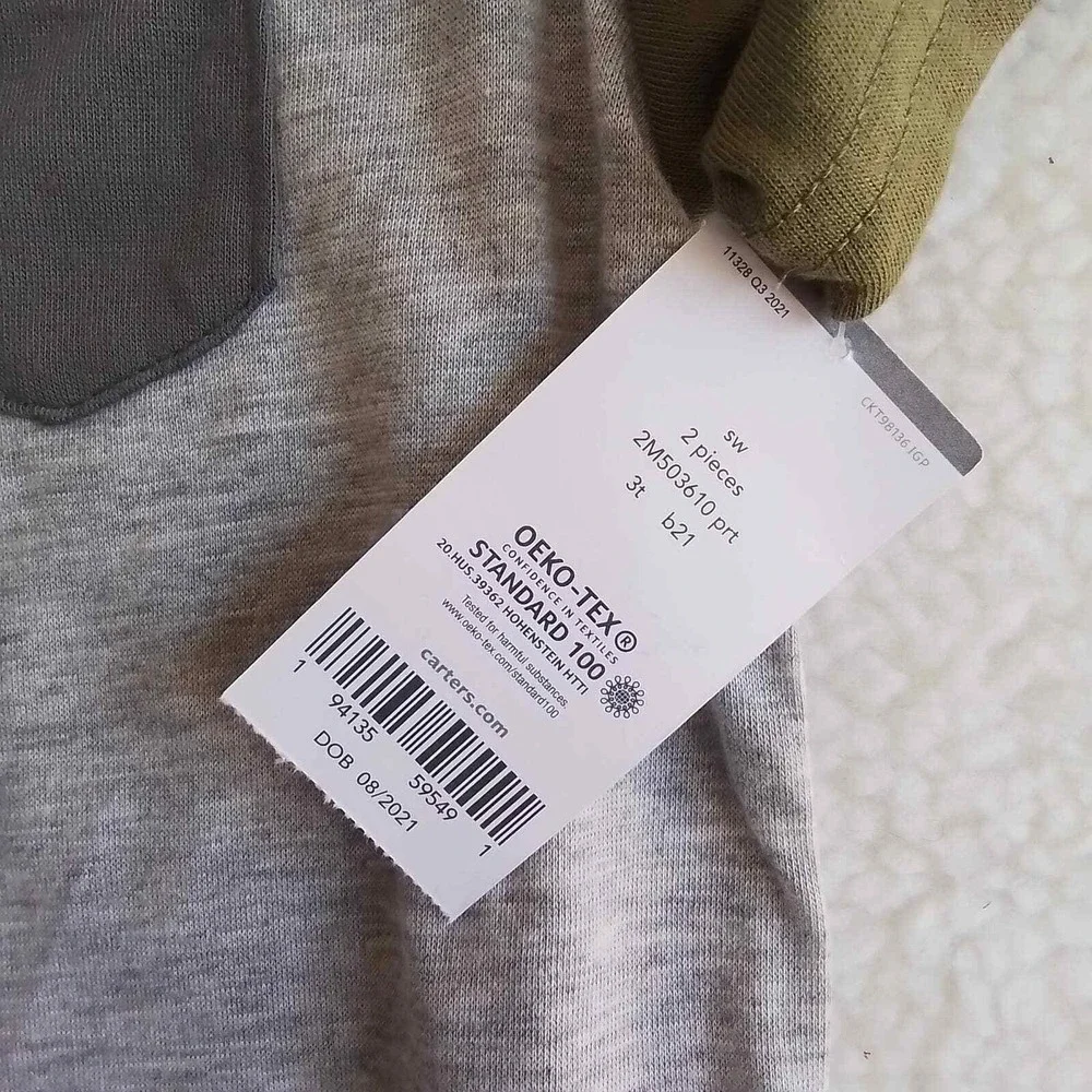 NWT Carter's 2-Piece PJ Set‎ Boy's Size 3t in Camo